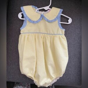 Stitchy Fish Gingham Bubble Romper